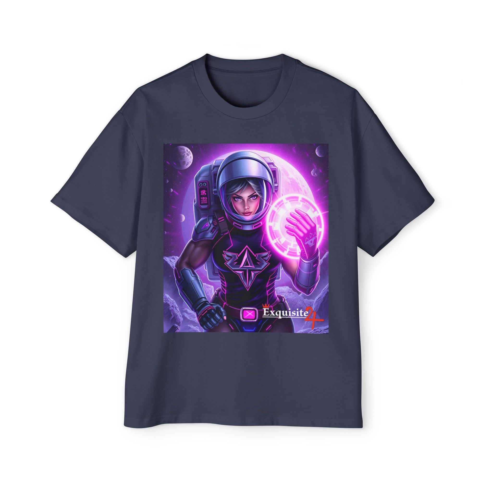 Astronaut Warrior Tee — Neon Space Mage Graphic T-Shirt