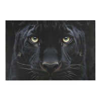 Black Panther Area Rug — Realistic Panther Face Decorative Accent Rug