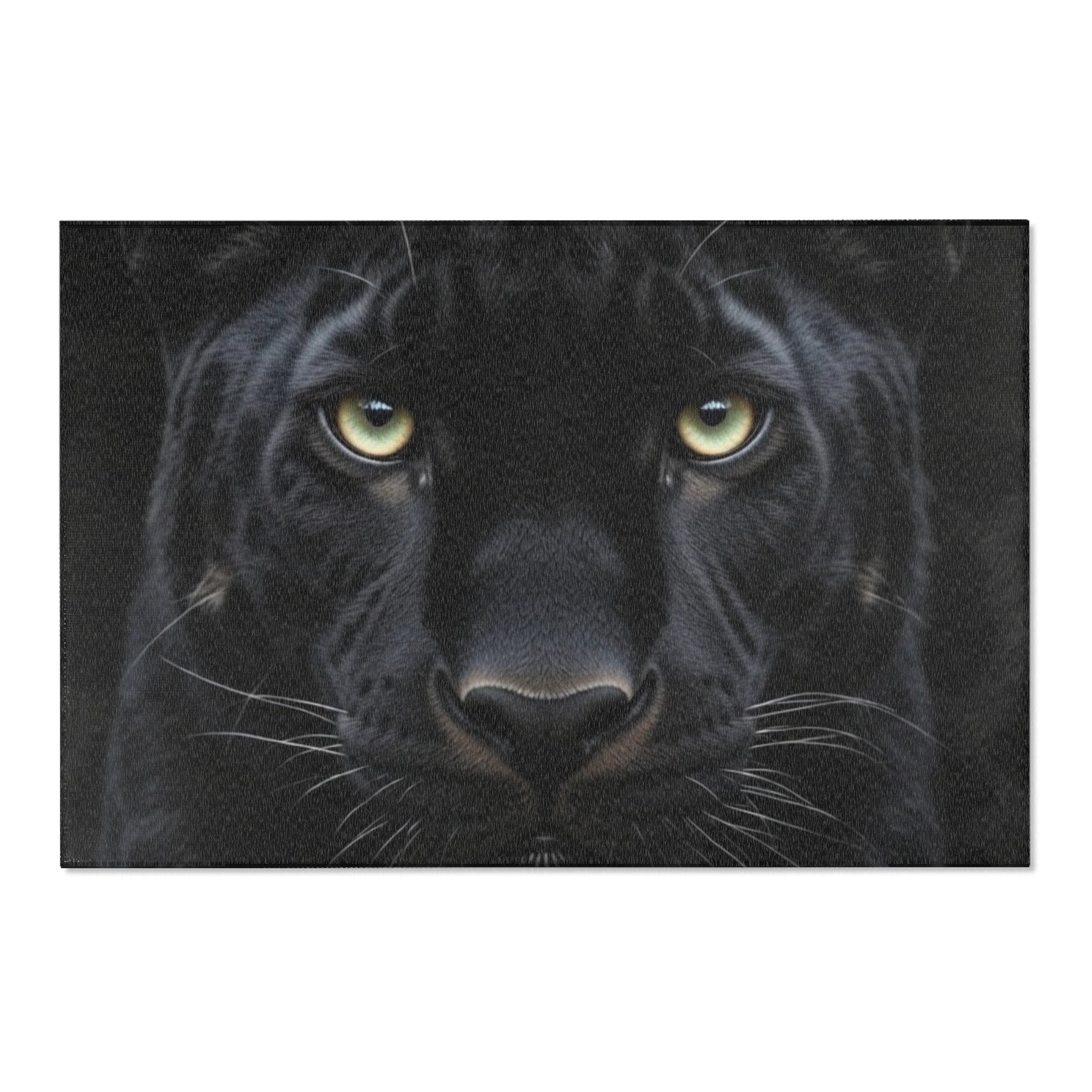 Black Panther Area Rug — Realistic Panther Face Decorative Accent Rug