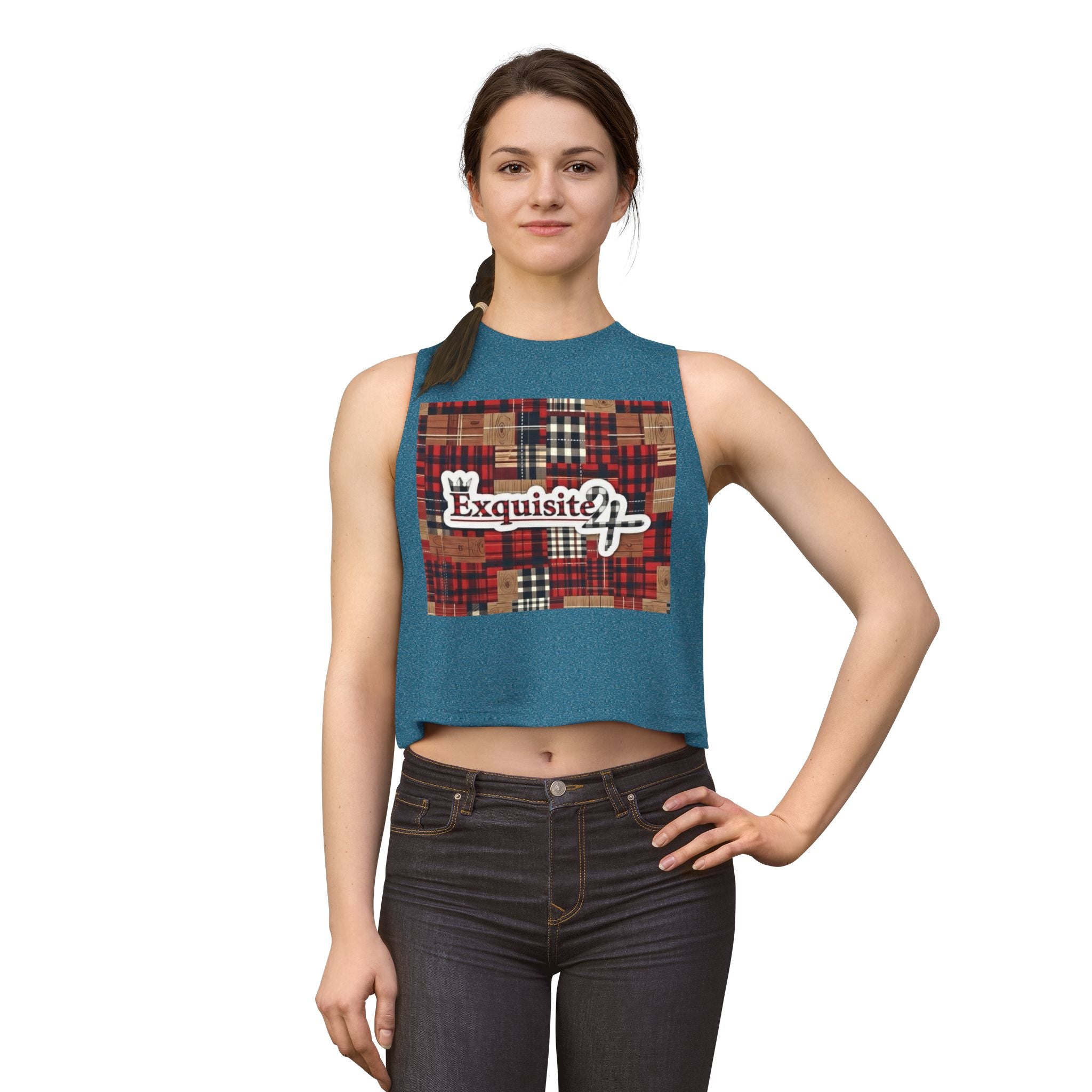 Exquisite 24 Plaid Graphic Women's Crop Top