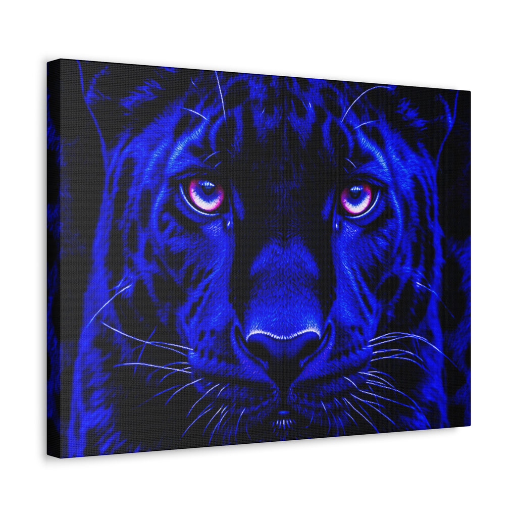Blue Panther Stretched Canvas Wall Art