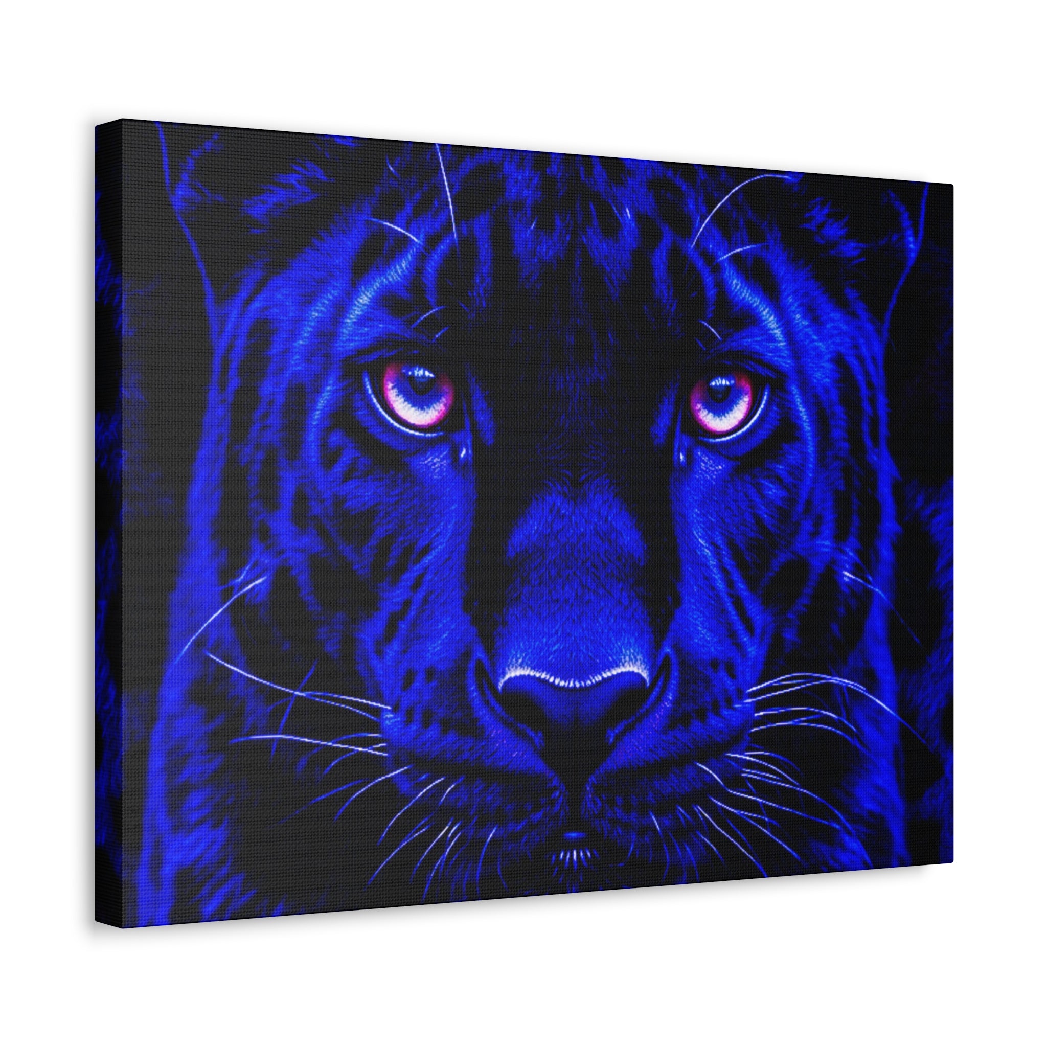 Blue Panther Stretched Canvas Wall Art