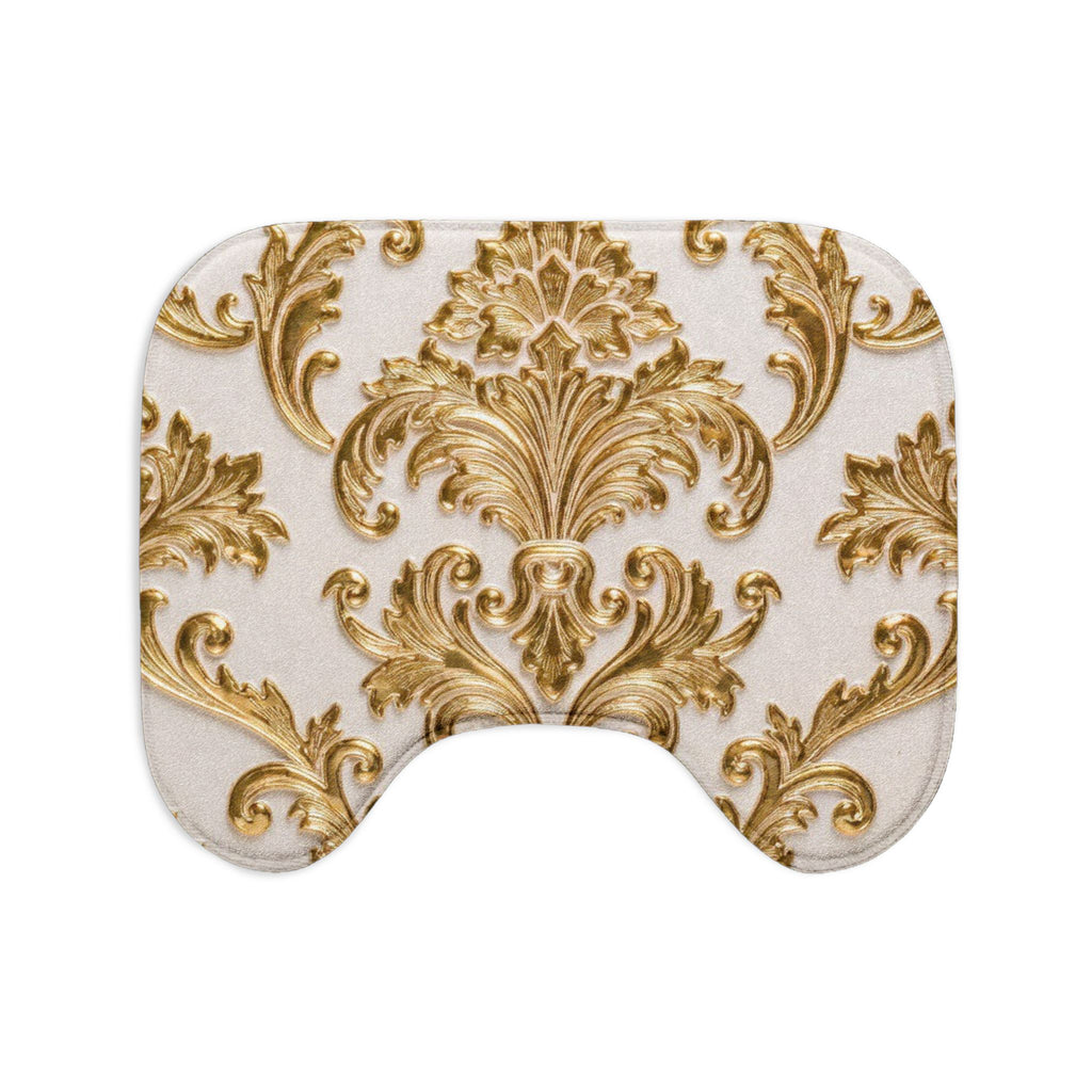 Baroque Gold Damask Toilet 3-Piece Bath Rug Set