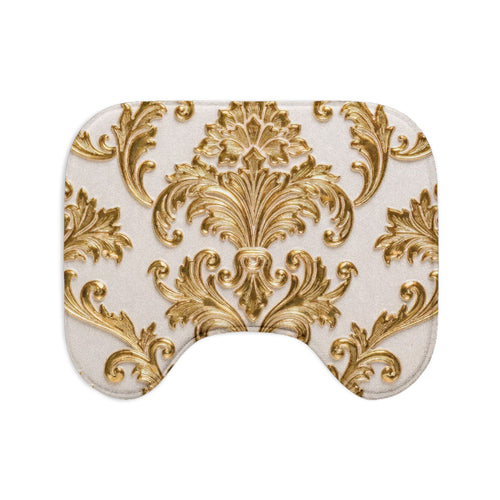 Baroque Gold Damask Toilet 3-Piece Bath Rug Set