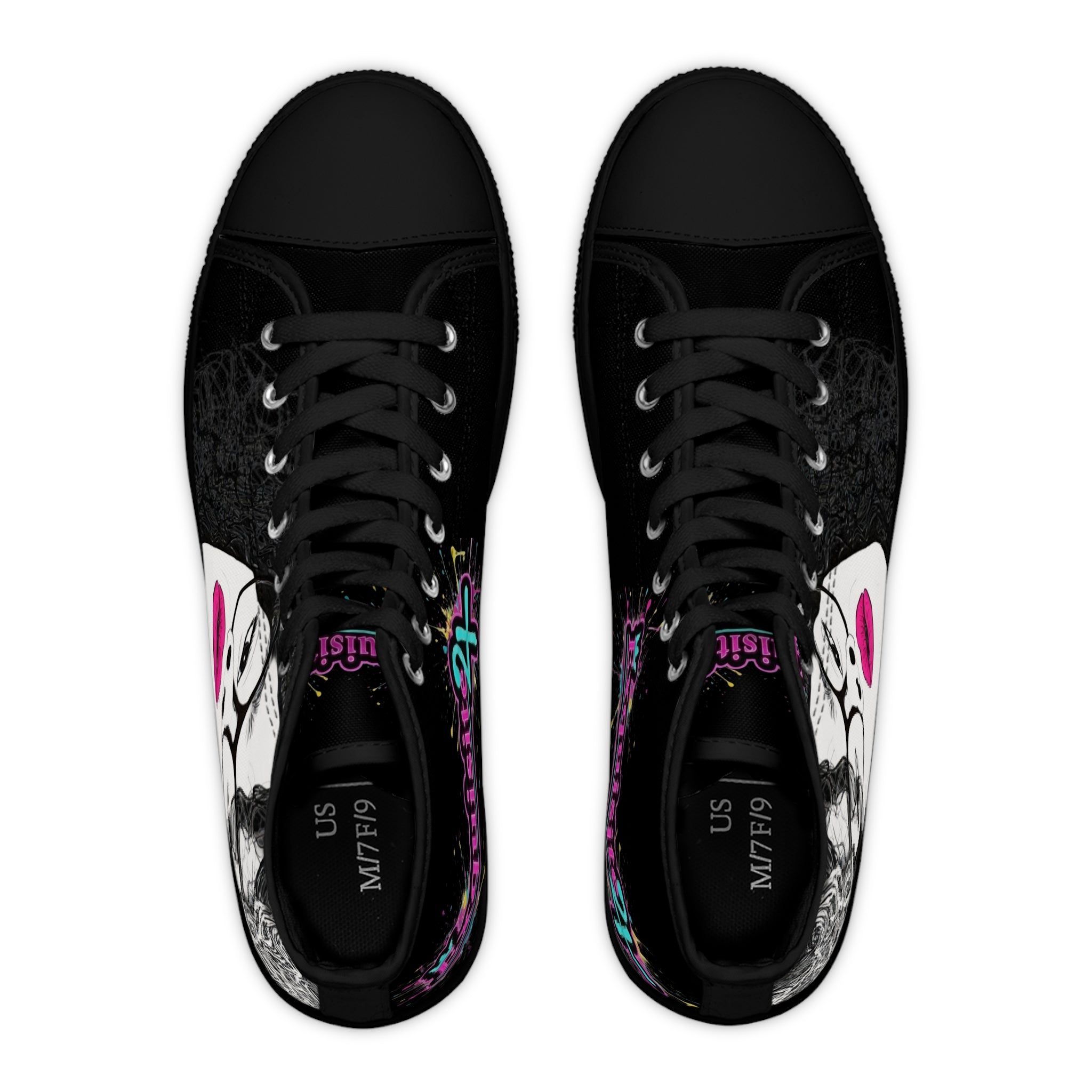 Women's High Top Sneakers — Bold Pop Art Face Design