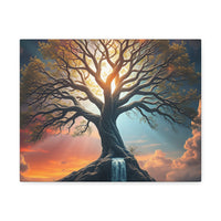 Tree of Light Stretched Canvas Wall Art – Inspirational Fantasy Landscape