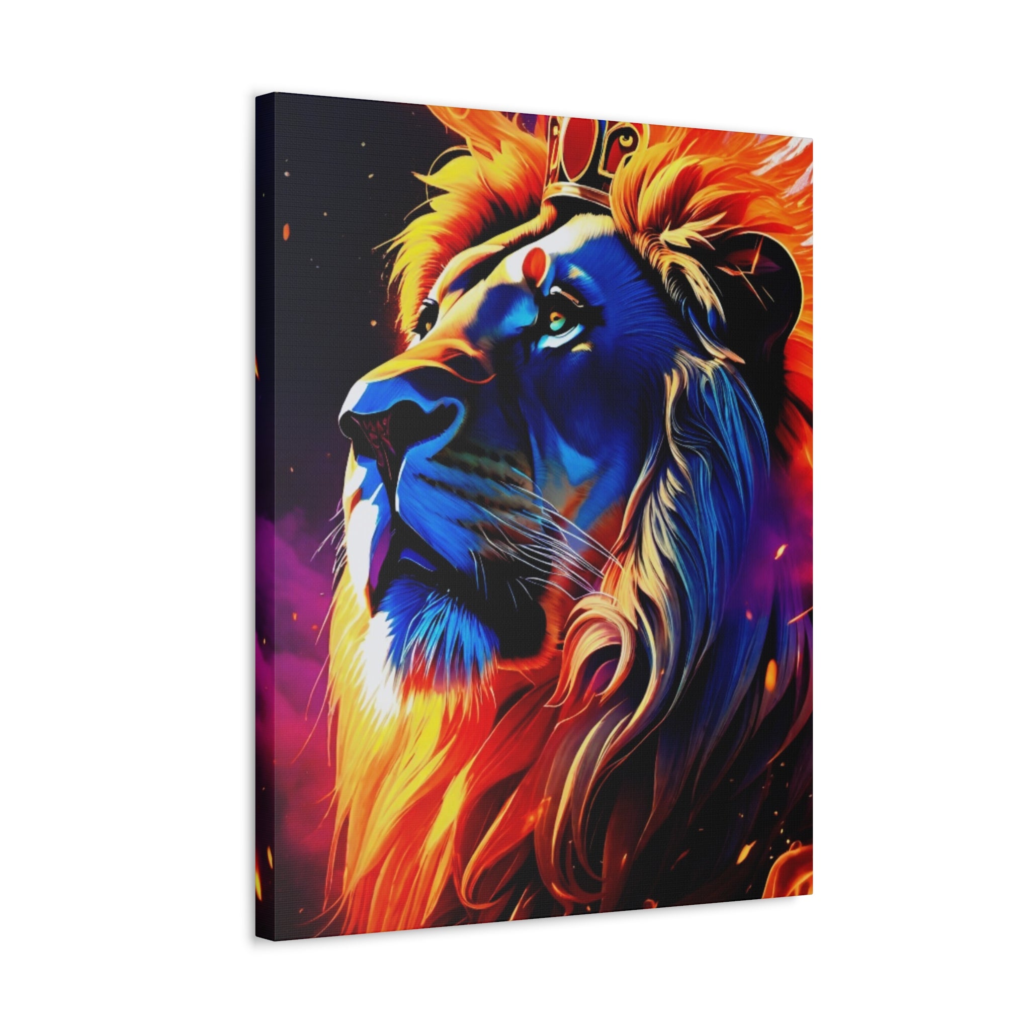 Celestial Majesty Canvas Wall Art — Royal Lion Stretched Canvas