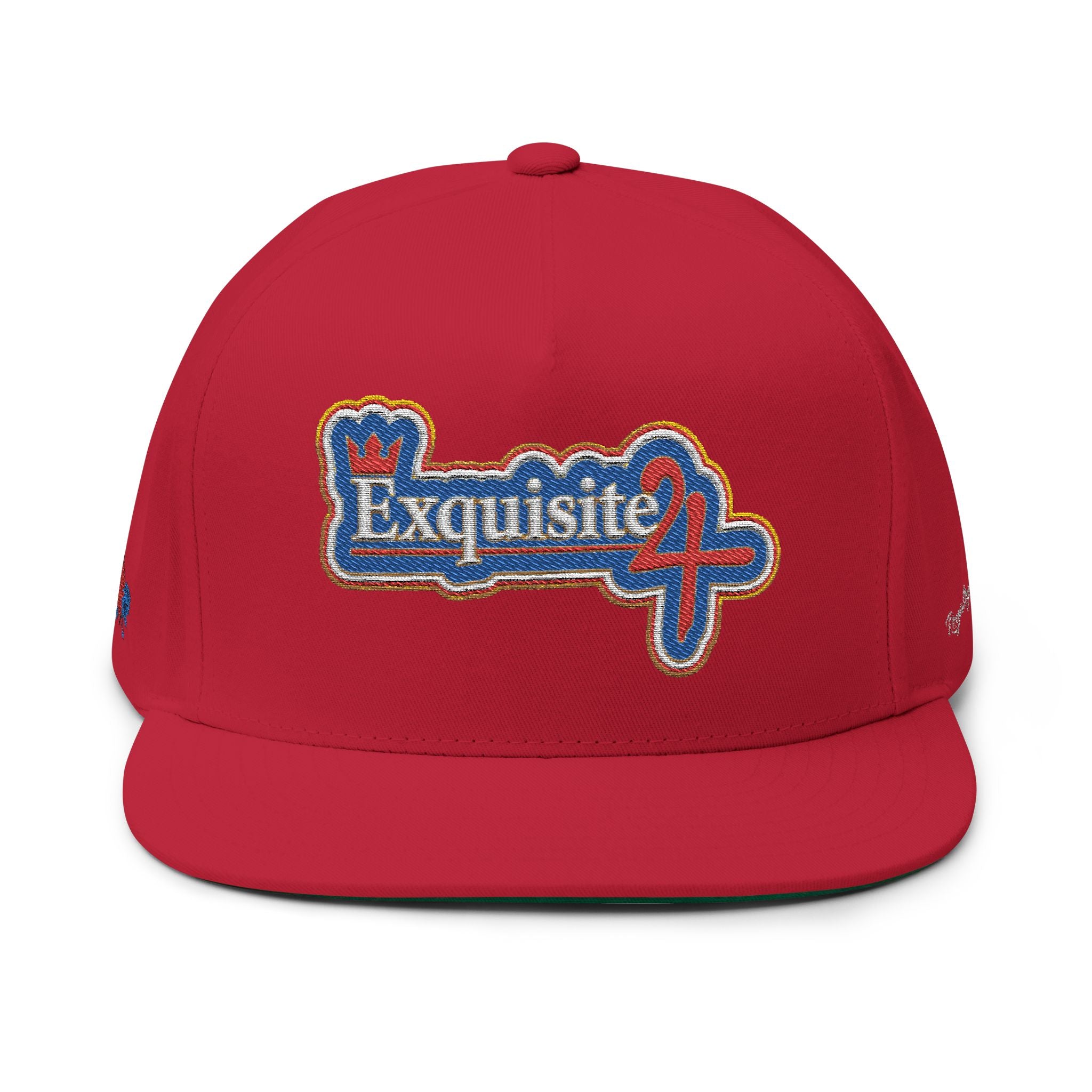 Exquisite 24 Embroidered Flat Bill Cap — Vintage Sports Logo Snapback