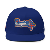 Exquisite 24 Embroidered Flat Bill Cap — Vintage Sports Logo Snapback