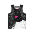 Black Graphic Men’s Tank Top — Femme Fatale Pink Lips Outline