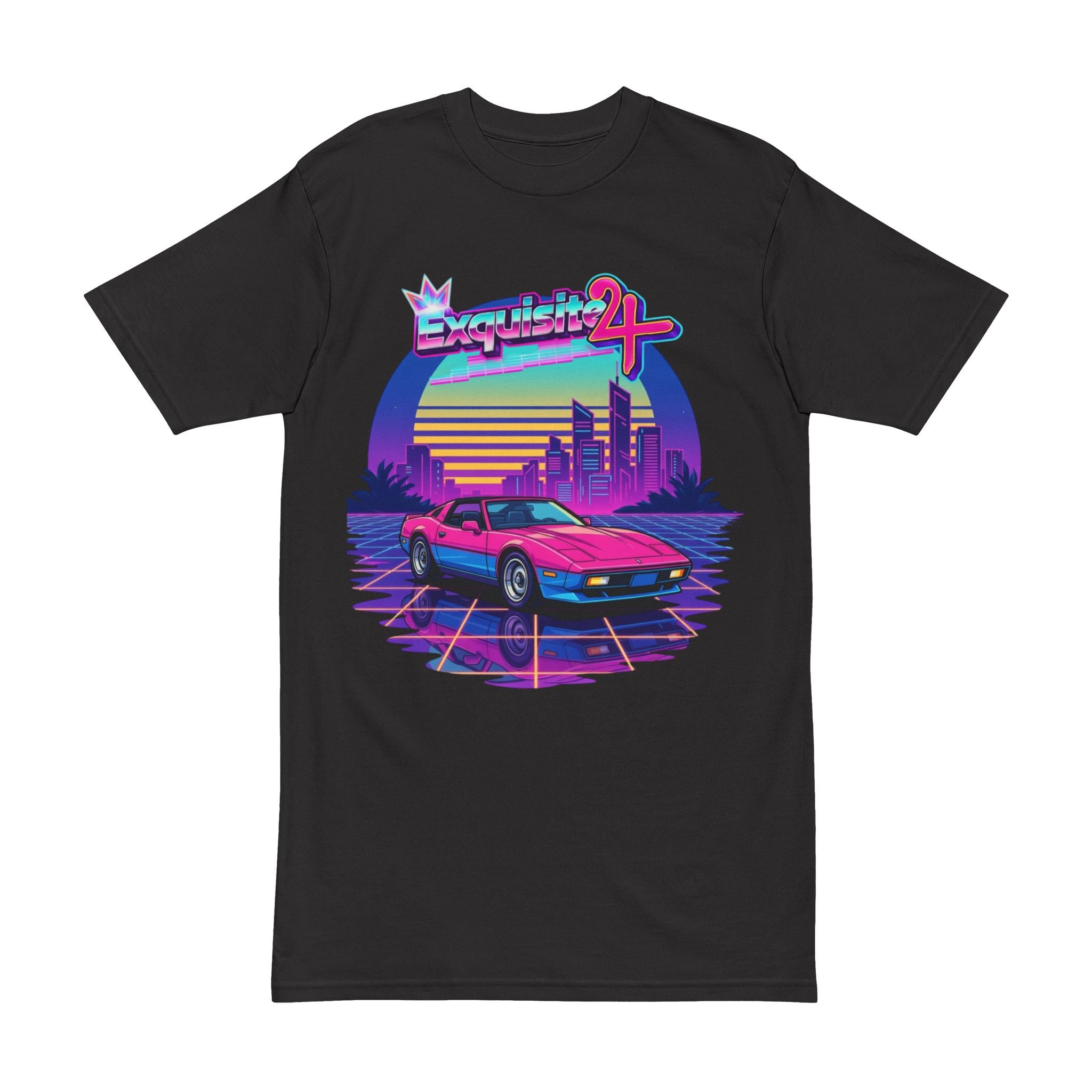 Retro Sunset Car T-Shirt — Vaporwave Driving Tee