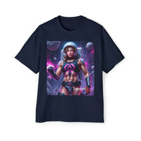 Astronaut Warrior Graphic Tee — Men's Sci‑Fi Space Gamer Oversized Shirt