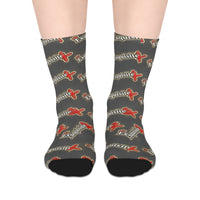 Exquisite 24 Logo Gray Mid-Length Socks