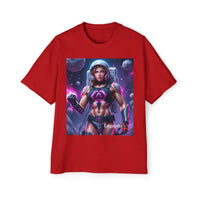 Astronaut Warrior Graphic Tee — Men's Sci‑Fi Space Gamer Oversized Shirt