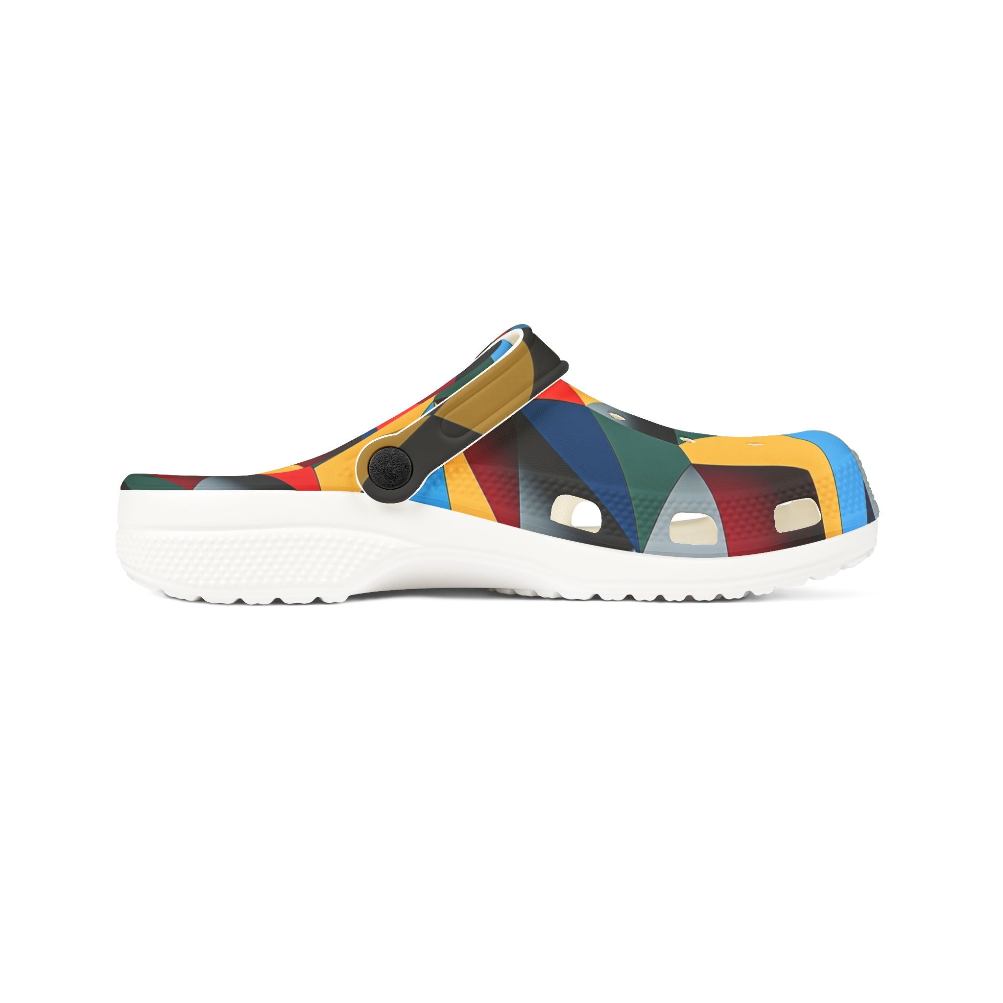 Abstract Geometric EVA Foam Clogs — Colorful Modern Slip-On Shoes