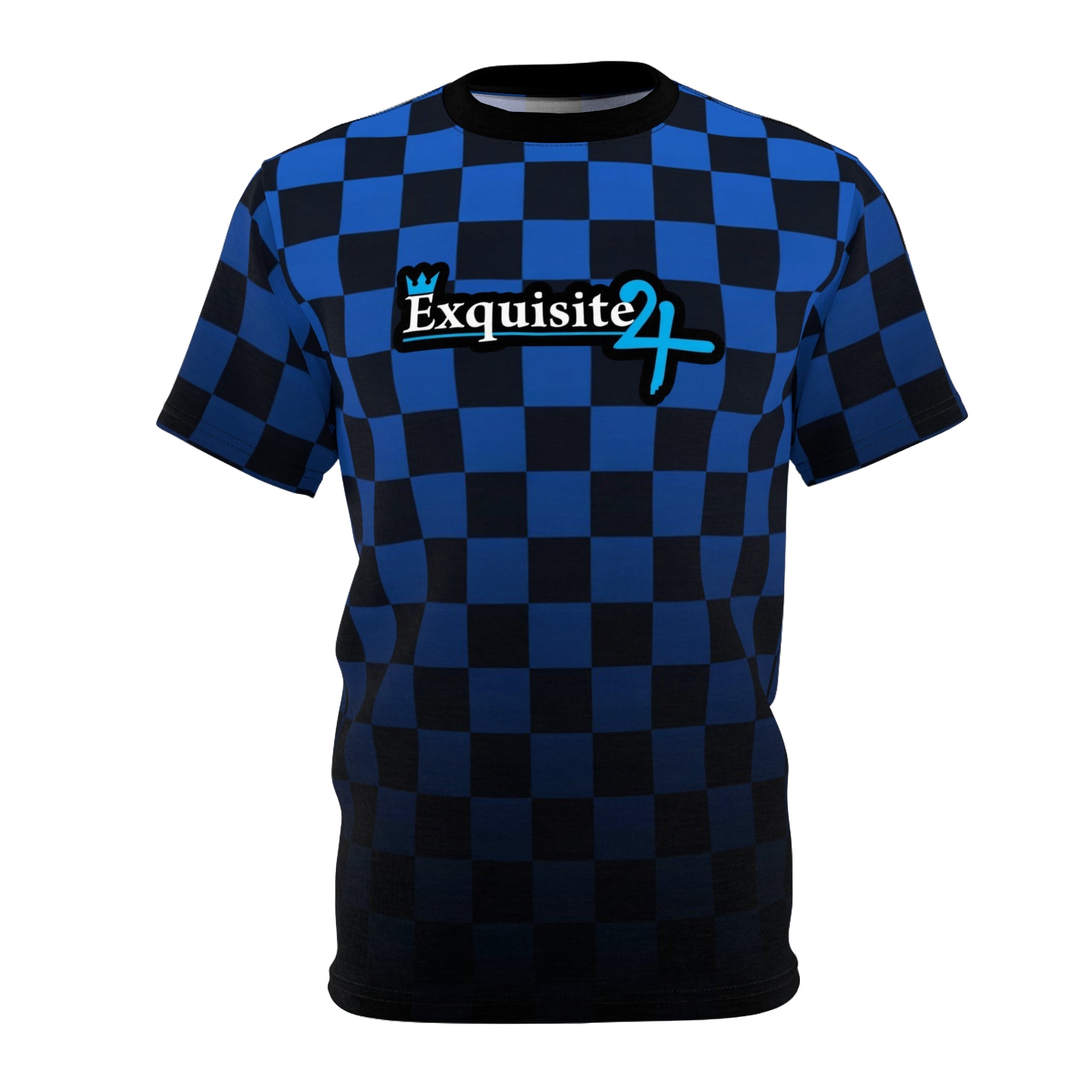 Blue Checkered 'Exquisite 24' Graphic Tee