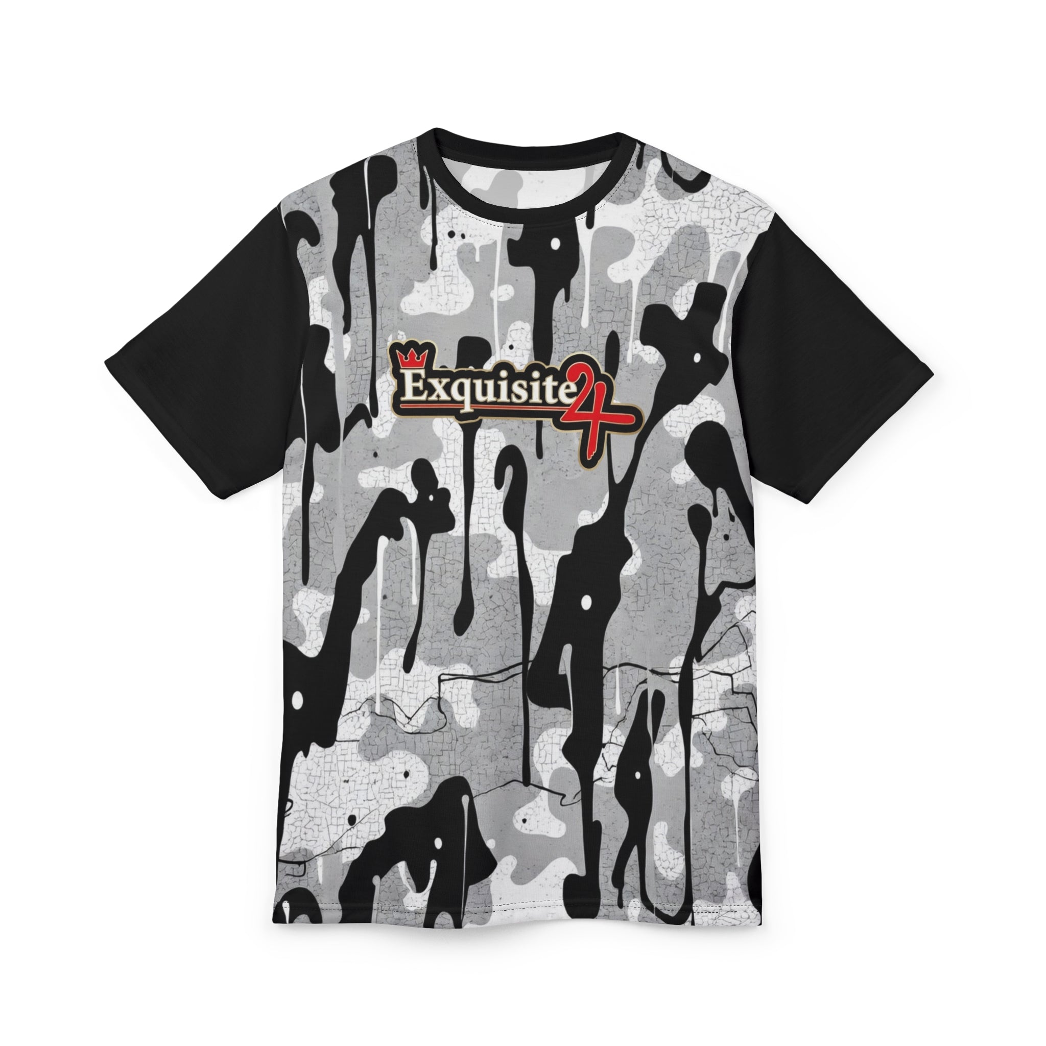 Exquisite 24 Black & White Camo Drip Tee