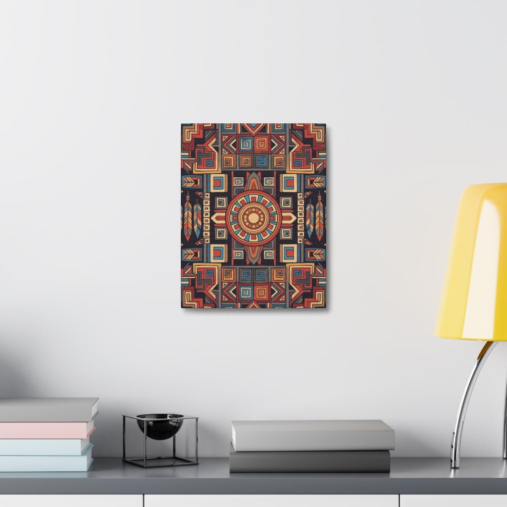 Southwestern Geometric Canvas Art — Tribal Mandala Wall Decor