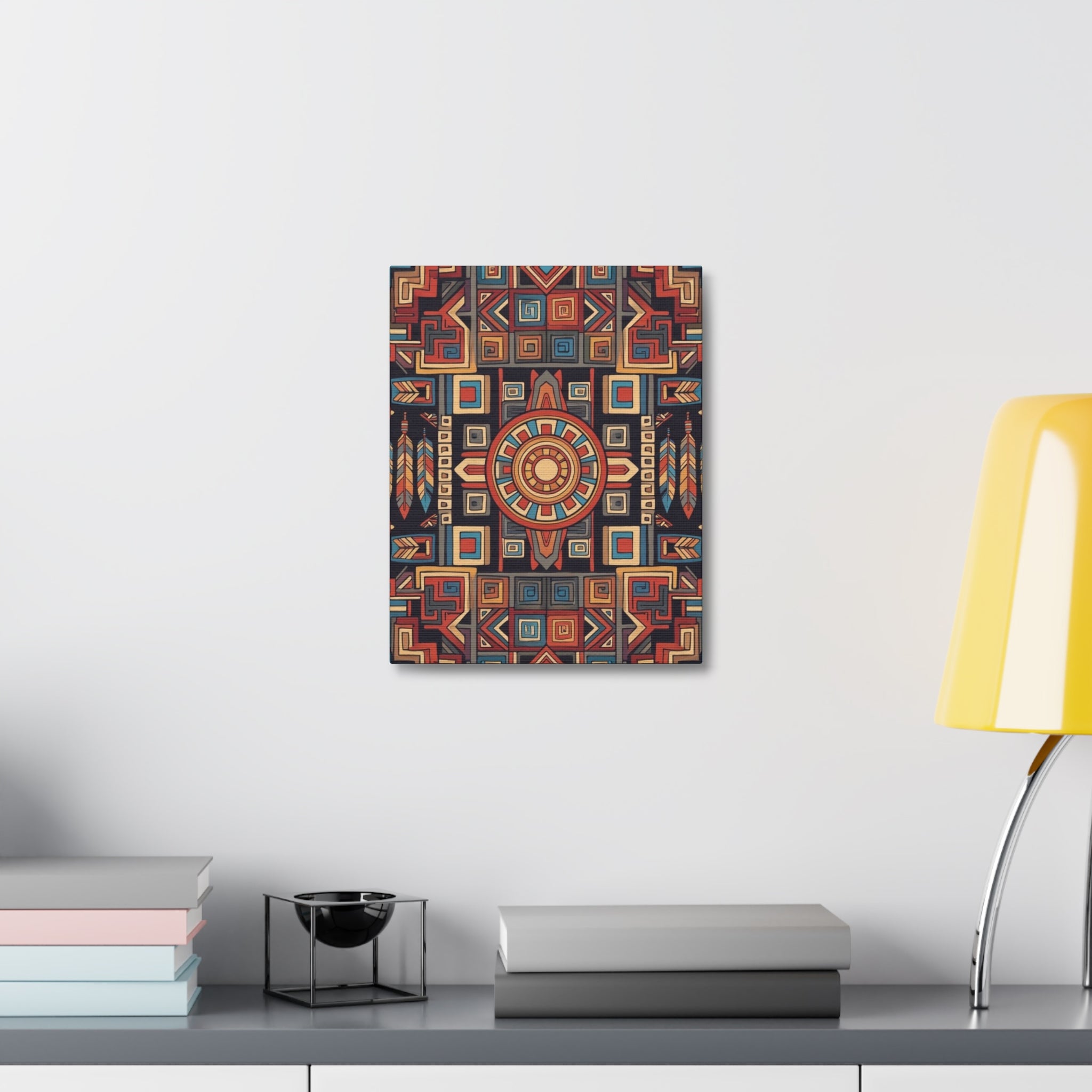 Southwestern Geometric Canvas Art — Tribal Mandala Wall Decor