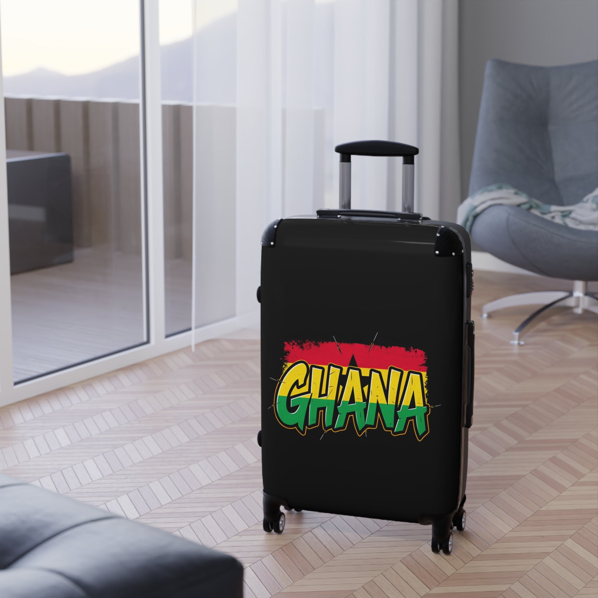 Ghana Flag Carry-On Suitcase – Rasta Colors Travel Luggage
