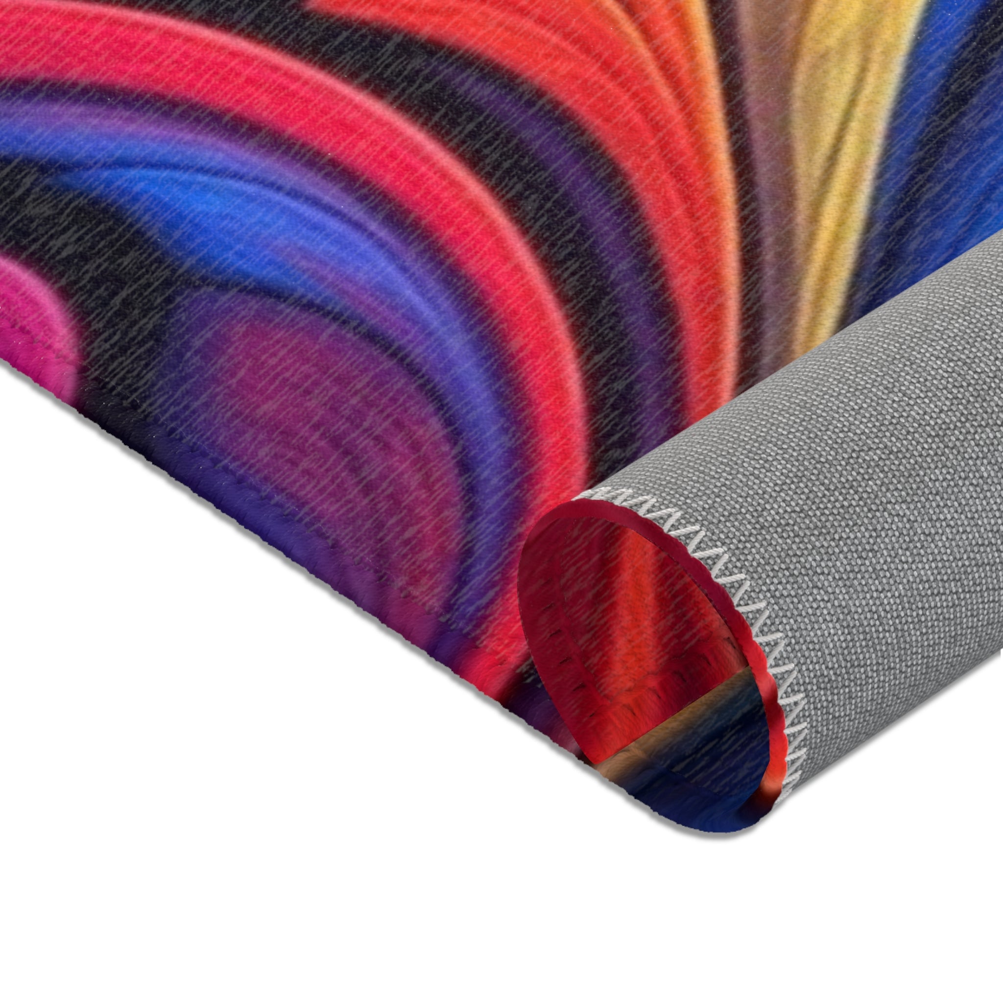 Vibrant Floral Swirl Area Rug — Colorful Rose Accent Rug