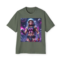 Astronaut Warrior Graphic Tee — Men's Sci‑Fi Space Gamer Oversized Shirt