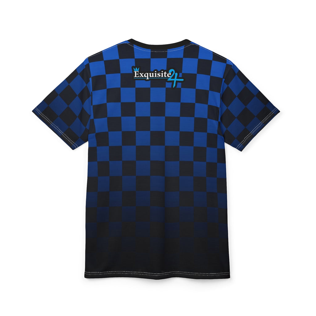 Blue Checkered 'Exquisite 24' Graphic Tee