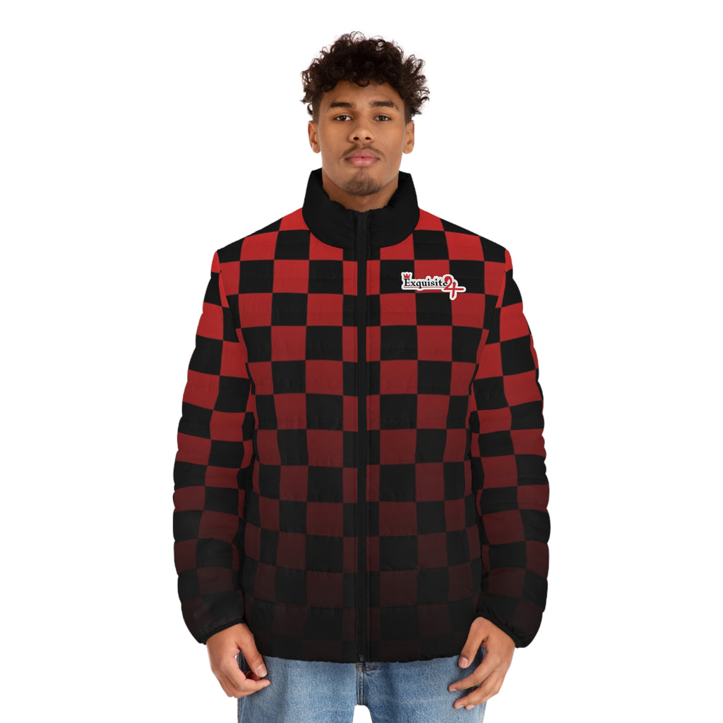 Red & Black Checker Puffer Jacket
