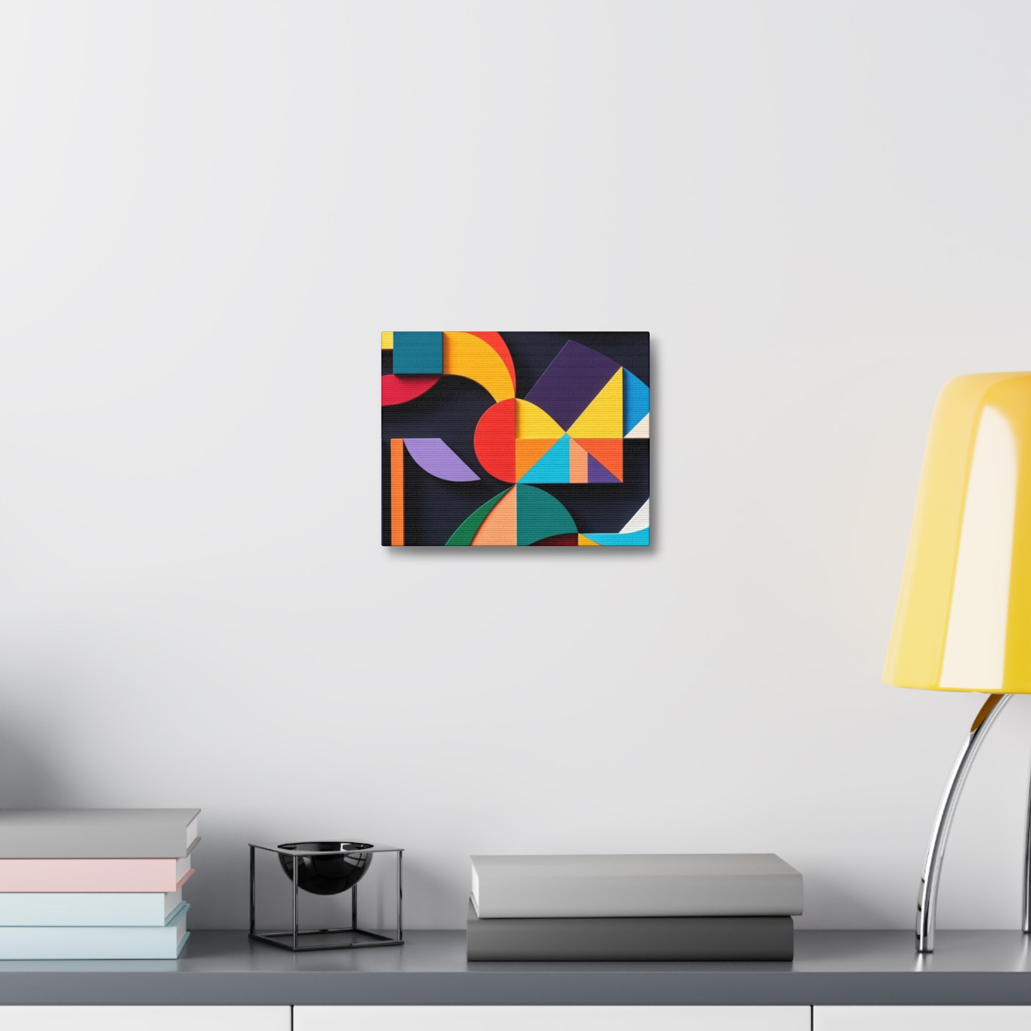 Abstract Geometric Stretched Canvas – Colorful Modern Wall Art