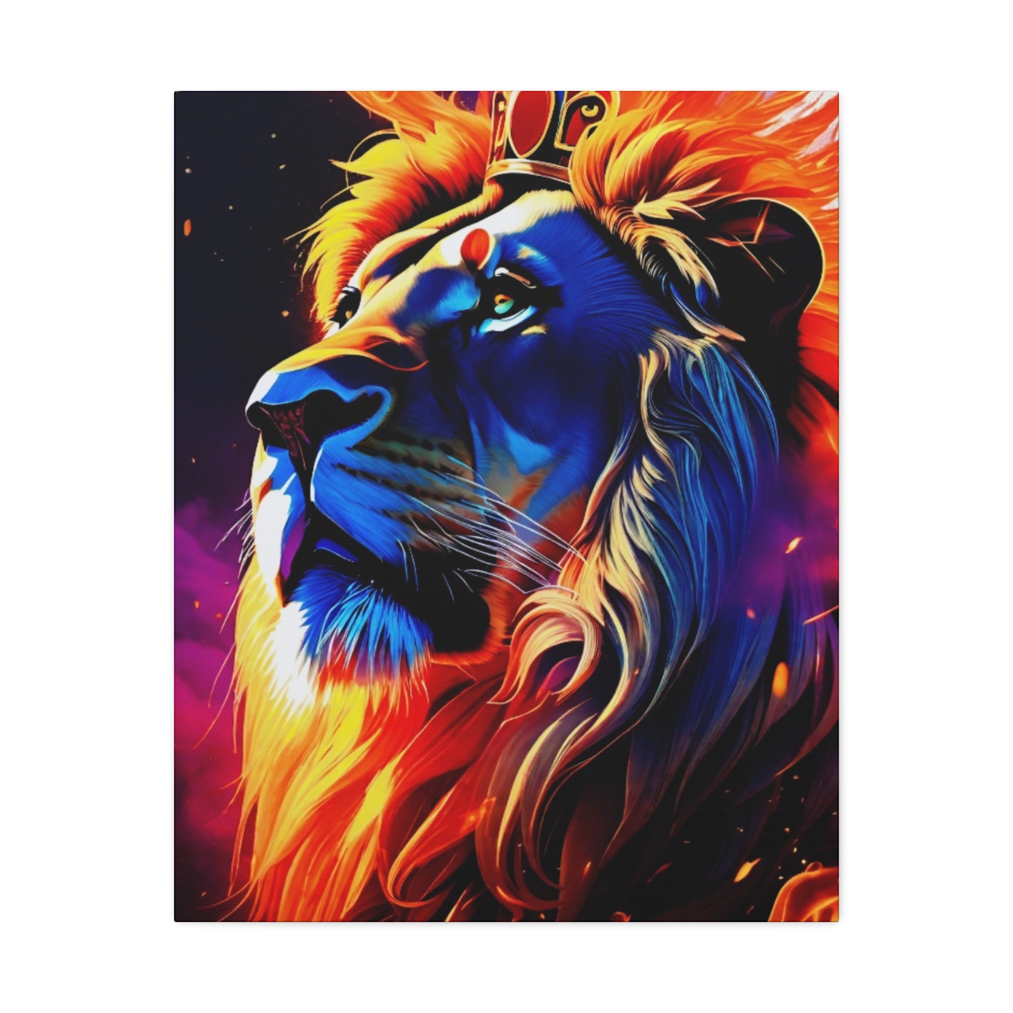 Celestial Majesty Canvas Wall Art — Royal Lion Stretched Canvas