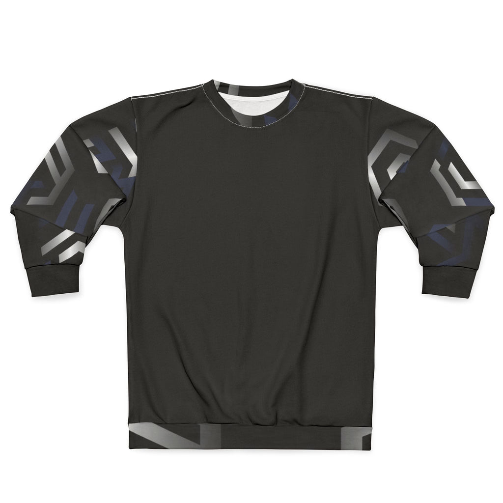 Geometric Black Crewneck Sweatshirt