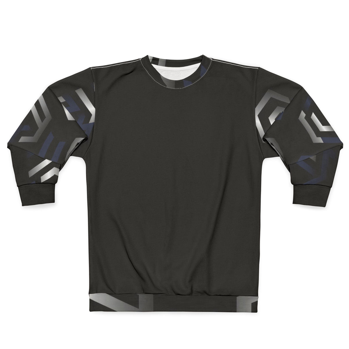Geometric Black Crewneck Sweatshirt