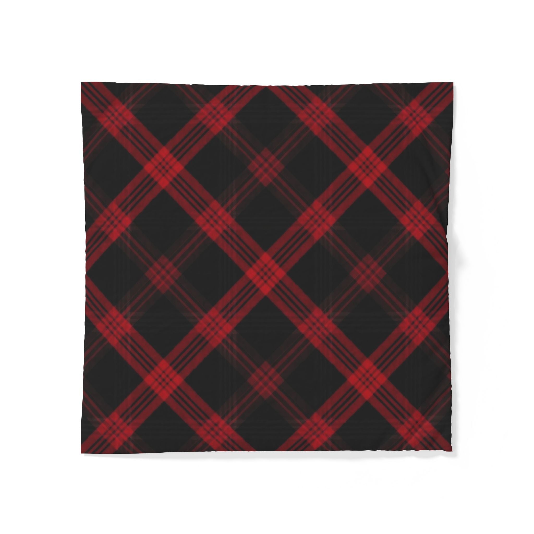 Red & Black Plaid Cotton Duvet Cover