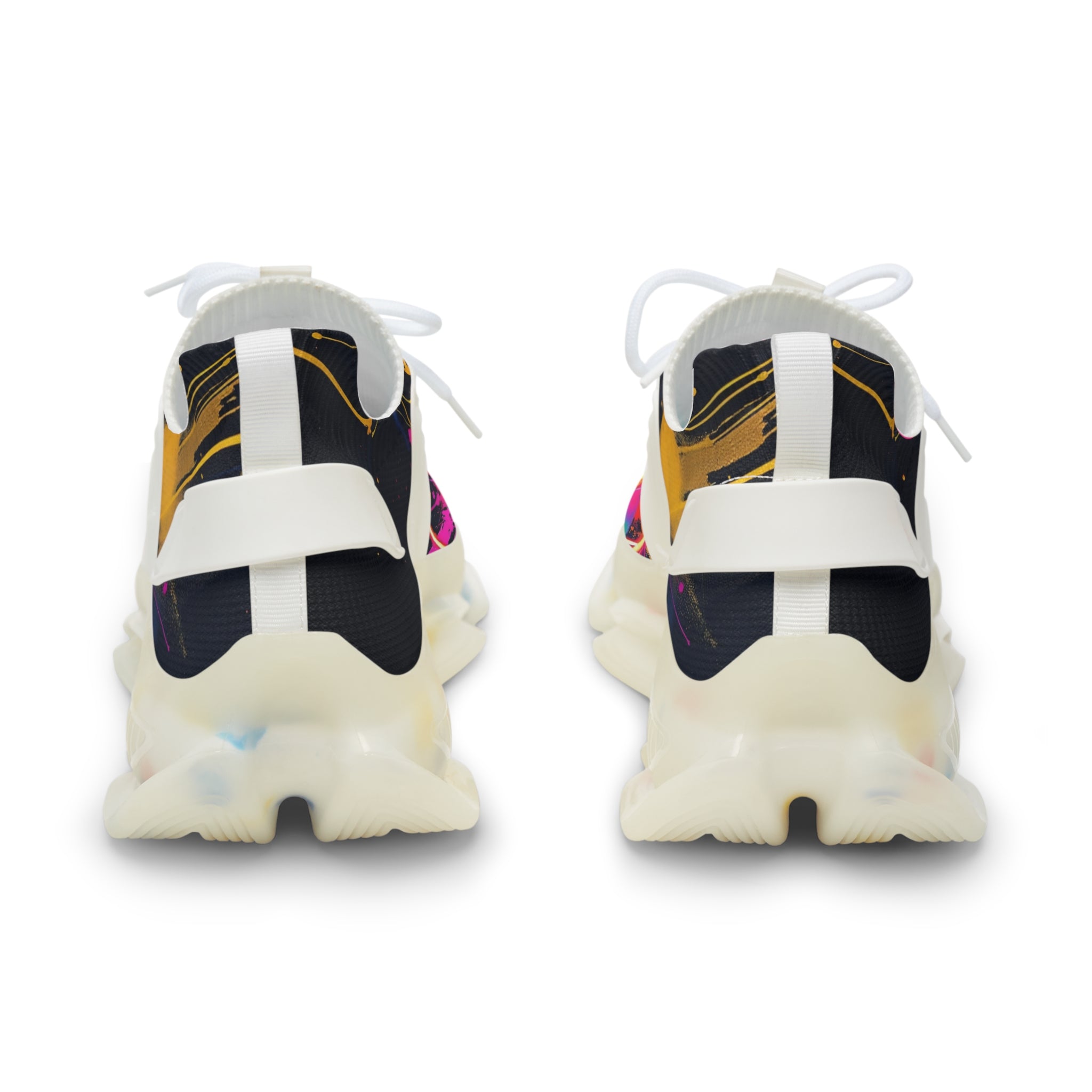 Men's Mesh Sneakers — Neon Abstract Galaxy Athletic Shoes