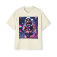 Astronaut Warrior Graphic Tee — Men's Sci‑Fi Space Gamer Oversized Shirt