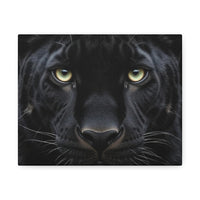 Black Panther Wall Canvas — Intense Close-Up Stretched Canvas Art