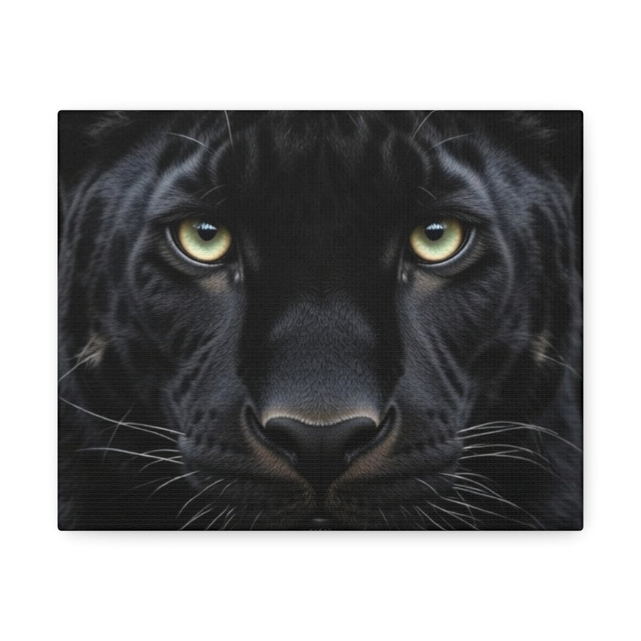 Black Panther Wall Canvas — Intense Close-Up Stretched Canvas Art