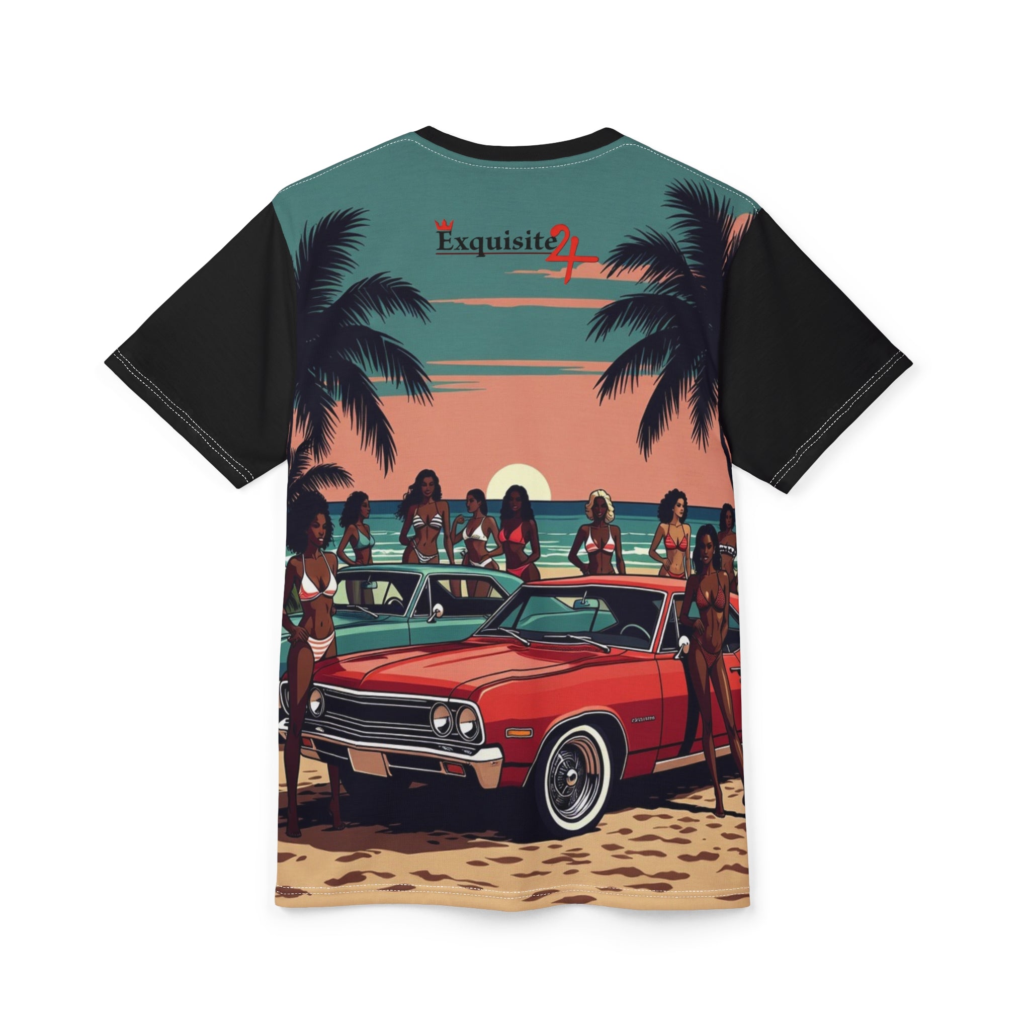 Beach Party Vintage Car Sunset Graphic Shirt