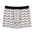 Exquisite 24 Logo-Print Men's White Boxer Briefs — All-Over Pattern