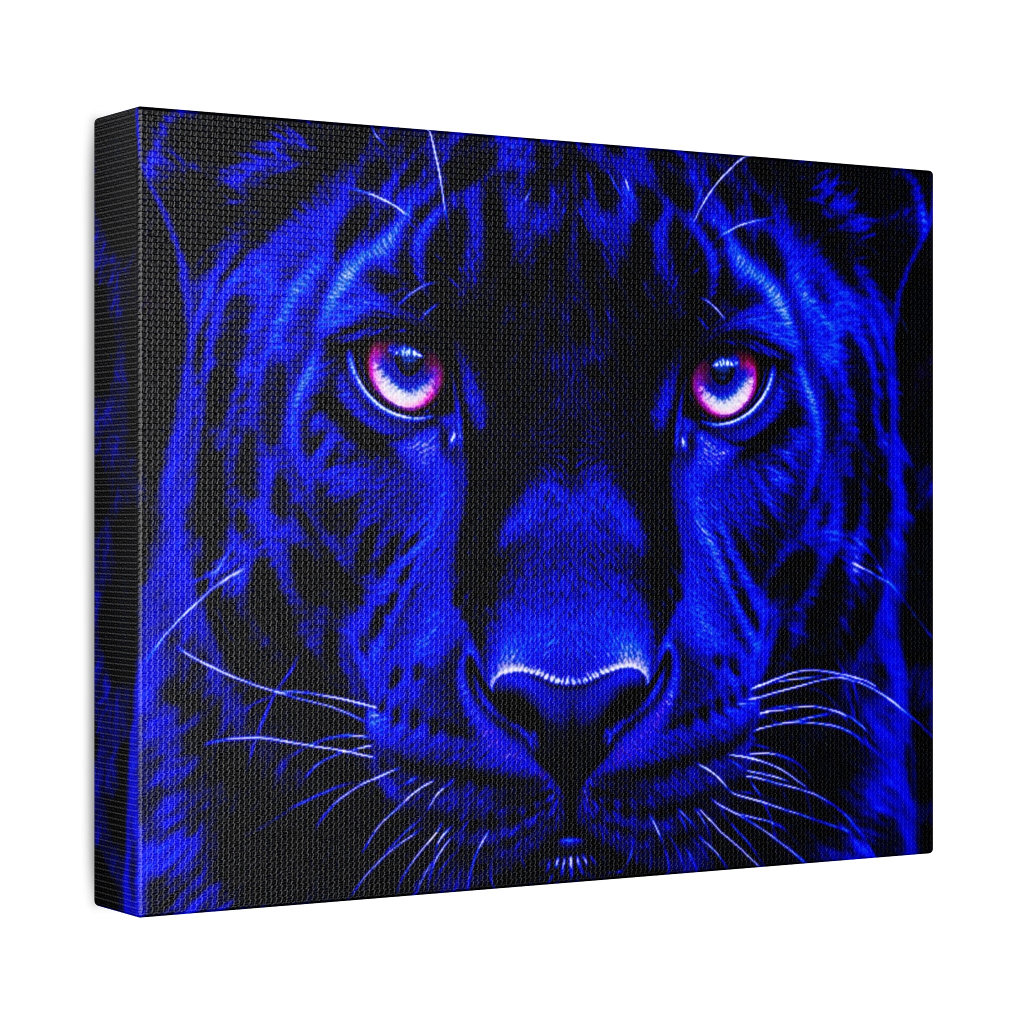 Blue Panther Stretched Canvas Wall Art