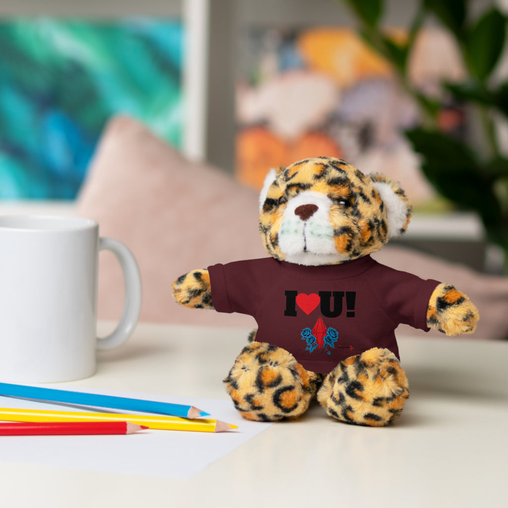 Plush Bear with Branded Tee – Red Diamond and Blue Roses Teddy