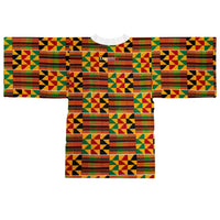 Kente Print Long Sleeve Kimono Robe