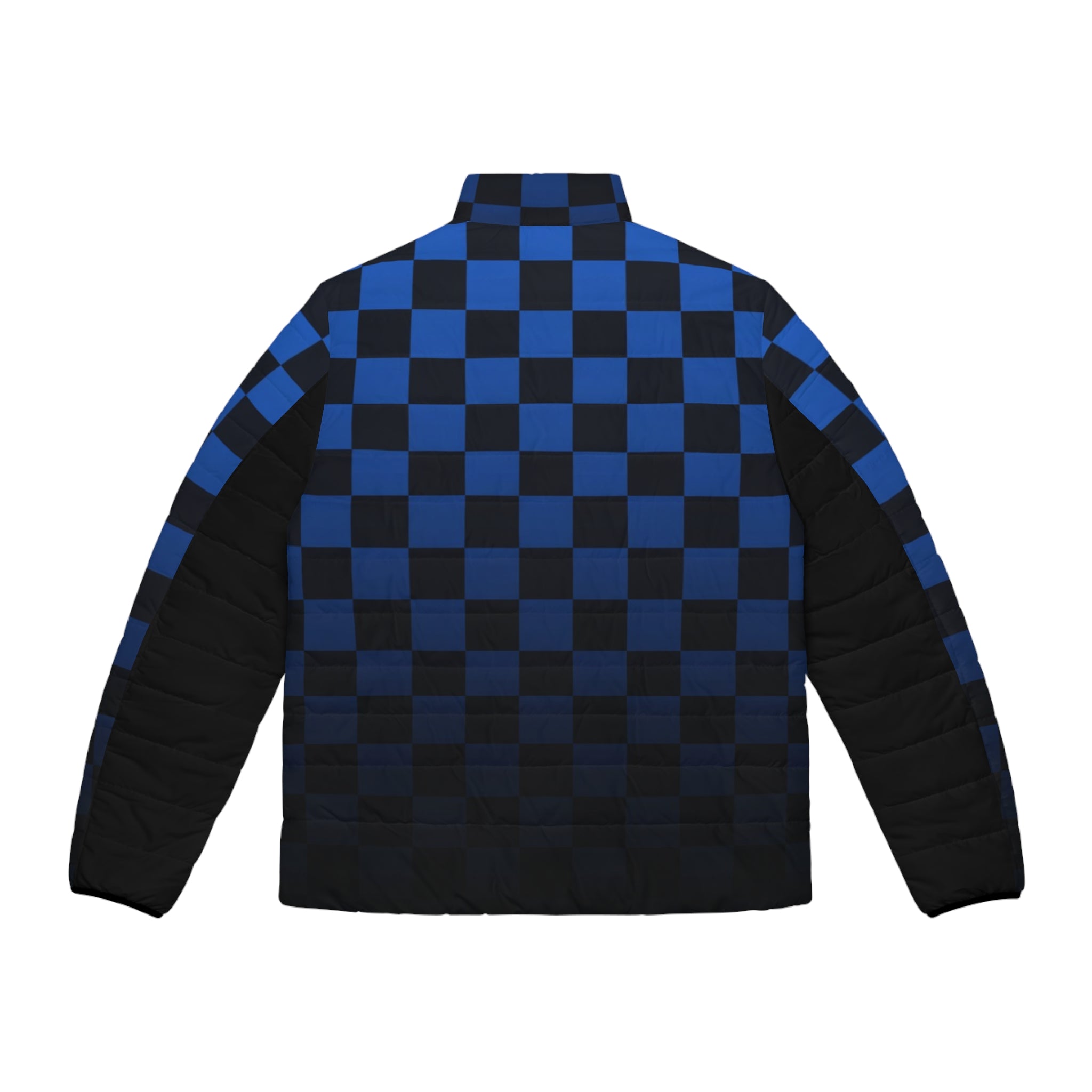 Blue Checkerboard Puffer Jacket