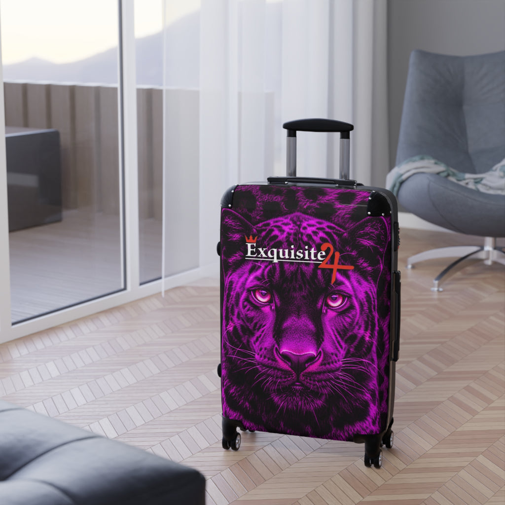Purple Leopard Carry-On Suitcase — 'Exquisite 24' Graphic Luggage