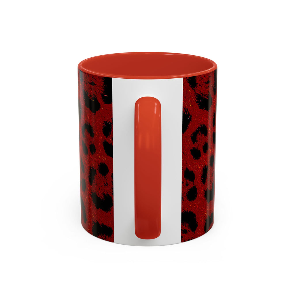 Red Leopard Print Accent Coffee Mug (11/15oz)