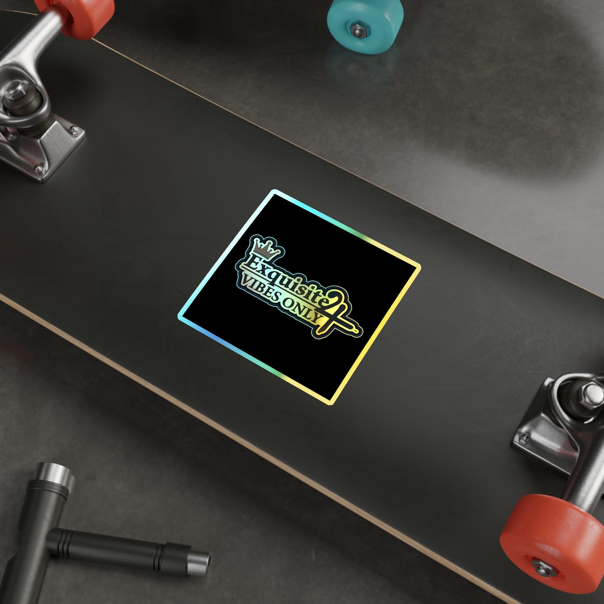 Holographic Die-Cut Sticker — "Exquisite 24 Vibes Only"