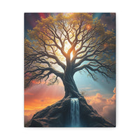 Tree of Light Stretched Canvas Wall Art – Inspirational Fantasy Landscape