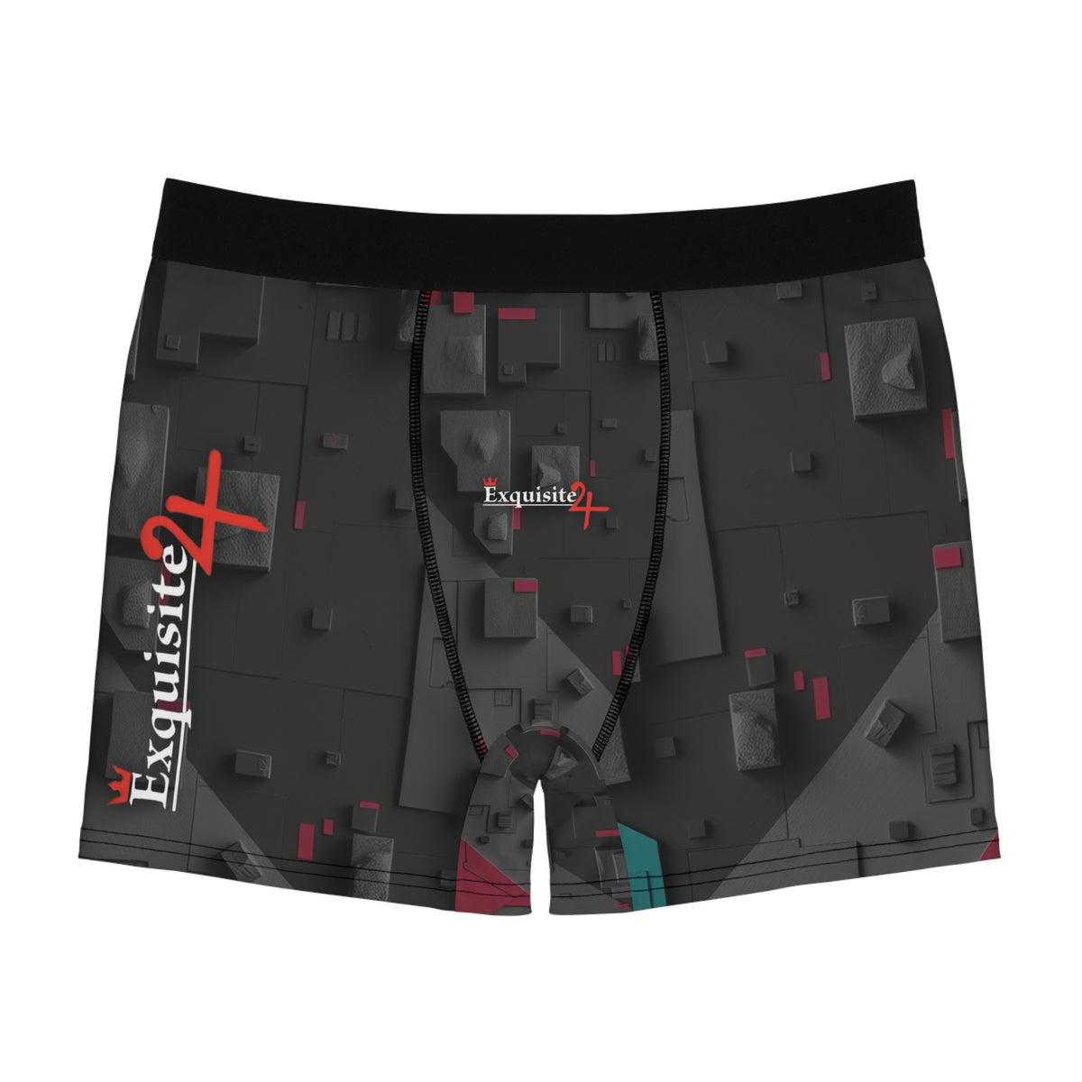 Exquisite 24 Geo Logo Boxer Briefs — Men's Patterned All-Over-Print Underwear