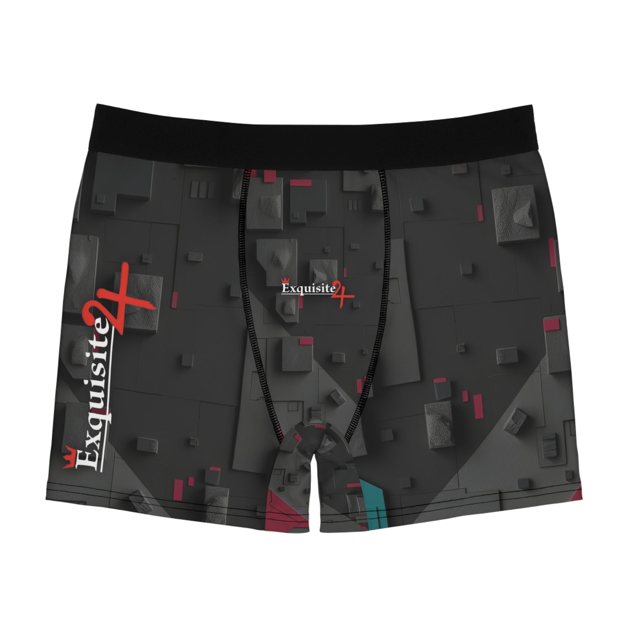 Exquisite 24 Geo Logo Boxer Briefs — Men's Patterned All-Over-Print Underwear