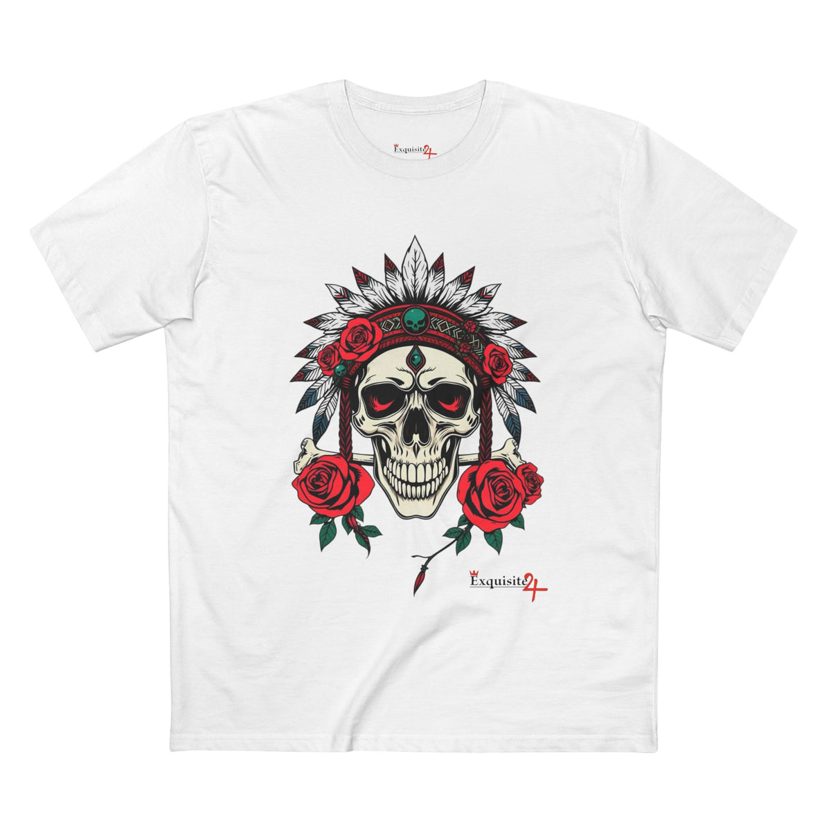Rose Warrior Skull Graphic Tee
